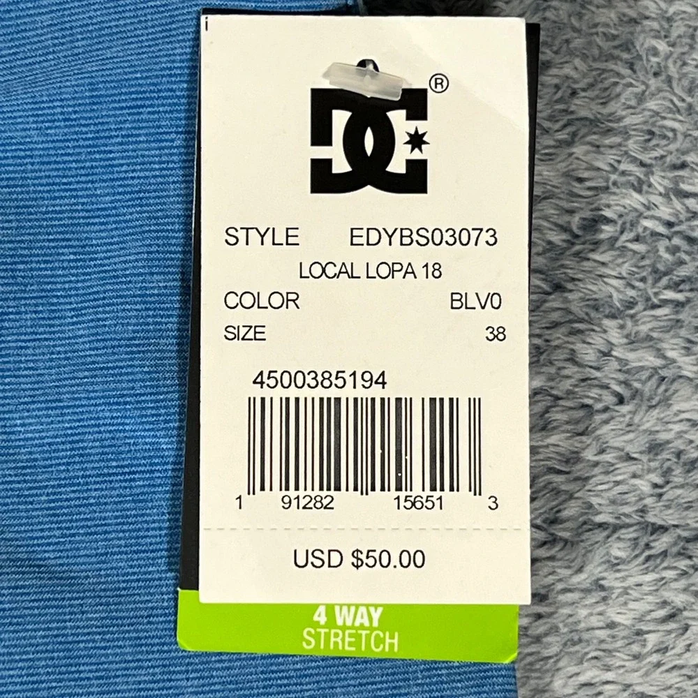 DC Shoes‎ Mens Blue Local Lopa 18 Board Shorts 4-Way Stretch Swim Trunks Size 38